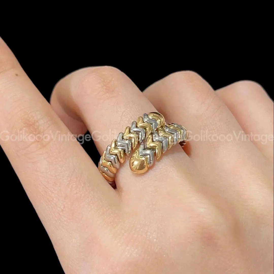 95新 BVLGARI/宝格丽 宝格丽spiga金钢拼戒指2505108