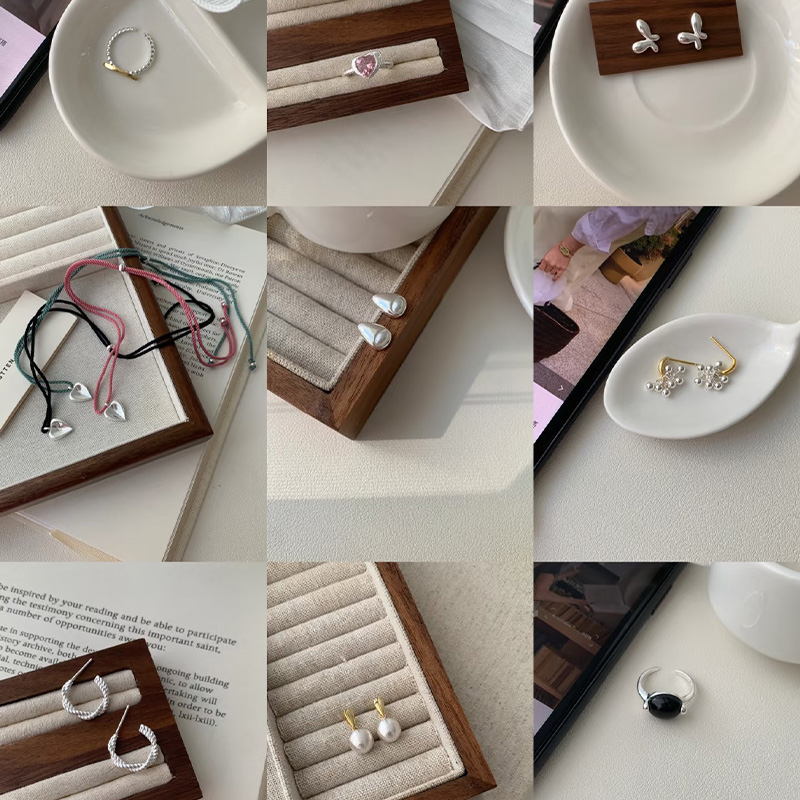 合金仿珍珠耳饰 百搭原创首饰项链耳钉合集