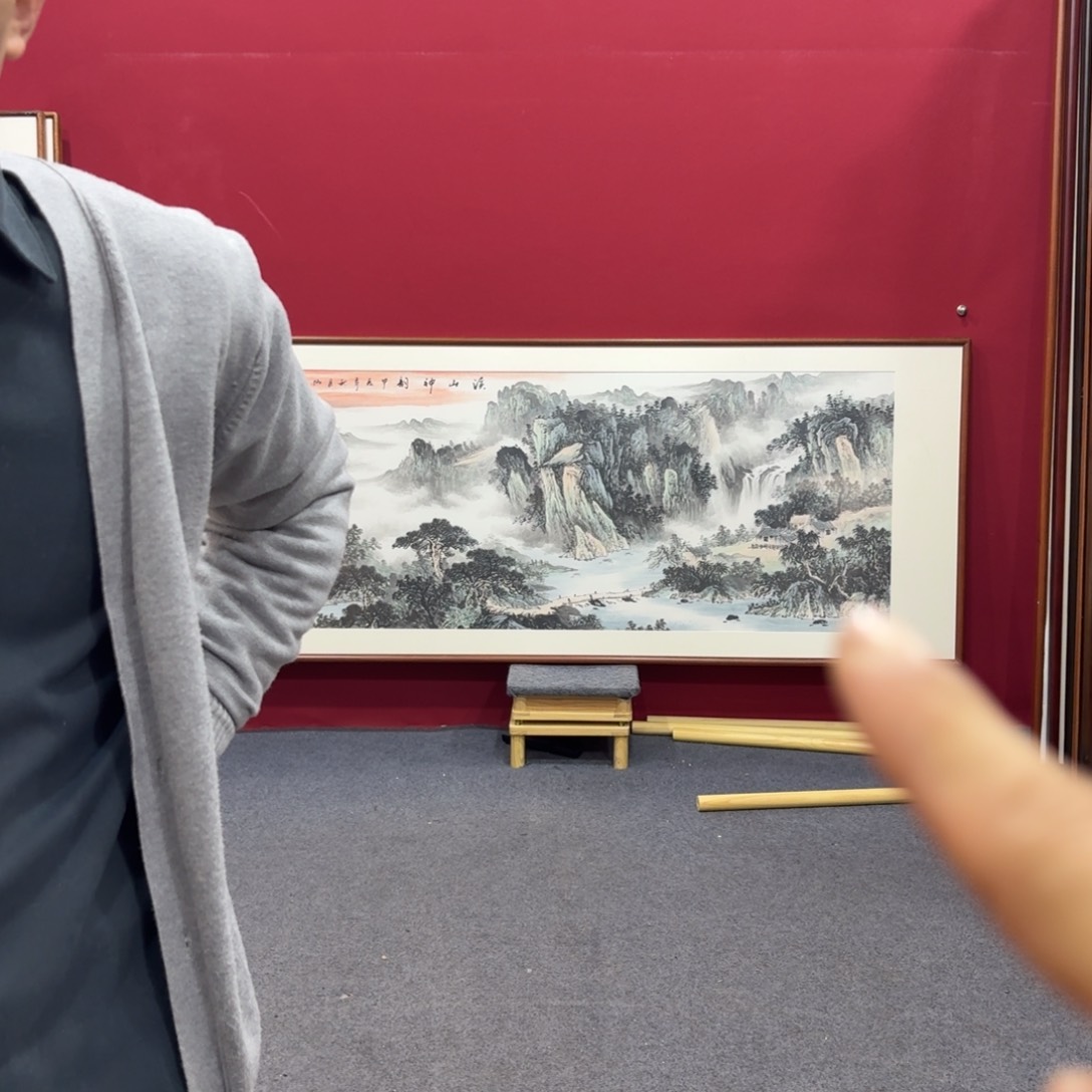 国画手绘作品带框