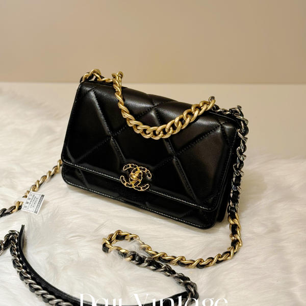 大吉中古/chanel香奈儿黑金19bagwoc斜挎包