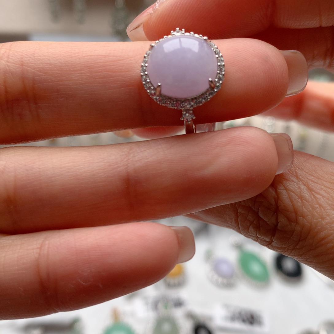 翡翠戒指银S925镶嵌梦**姐111111