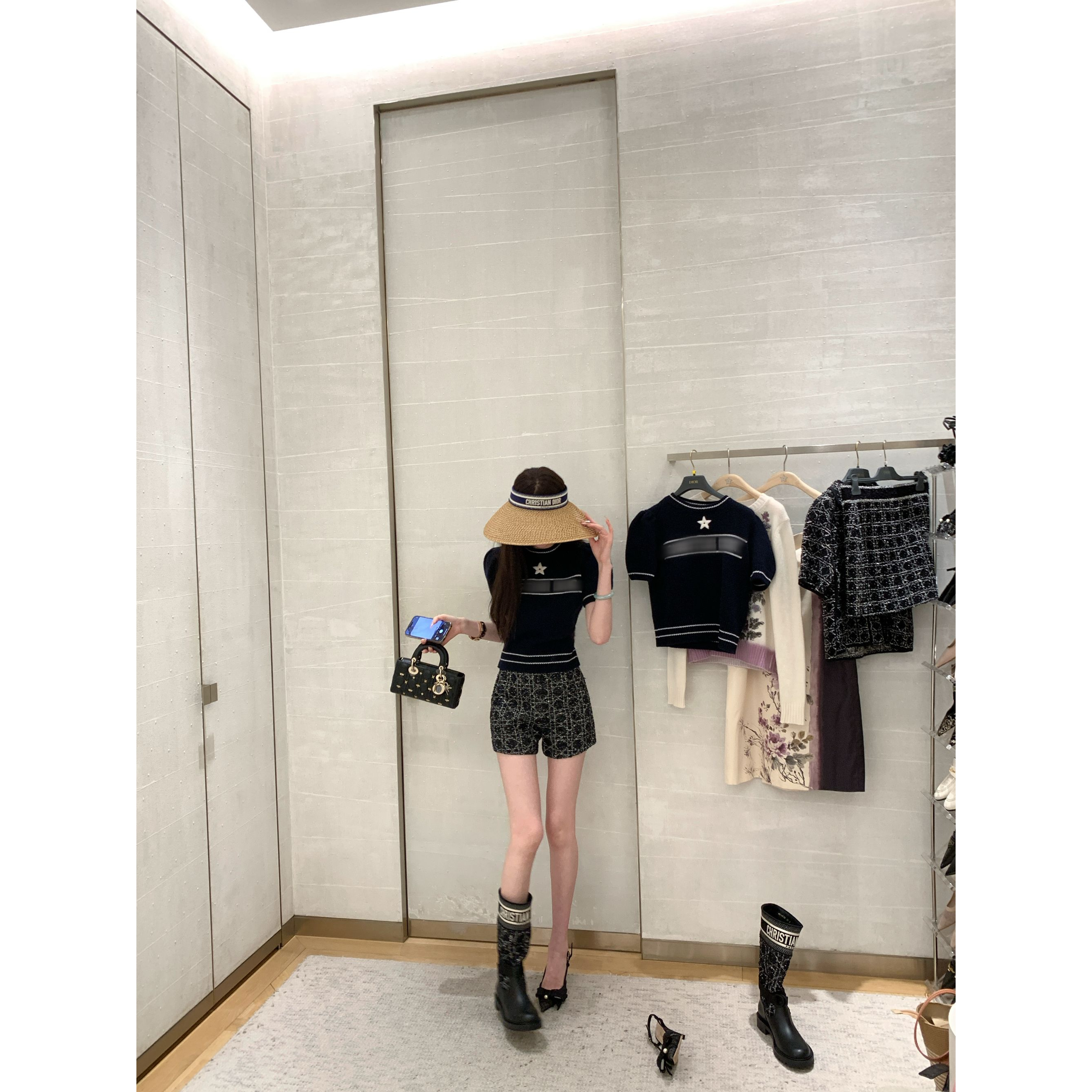 【雅乔定制】幸运星 复古字母短袖T恤女初秋毛织上衣DYTH-25063913