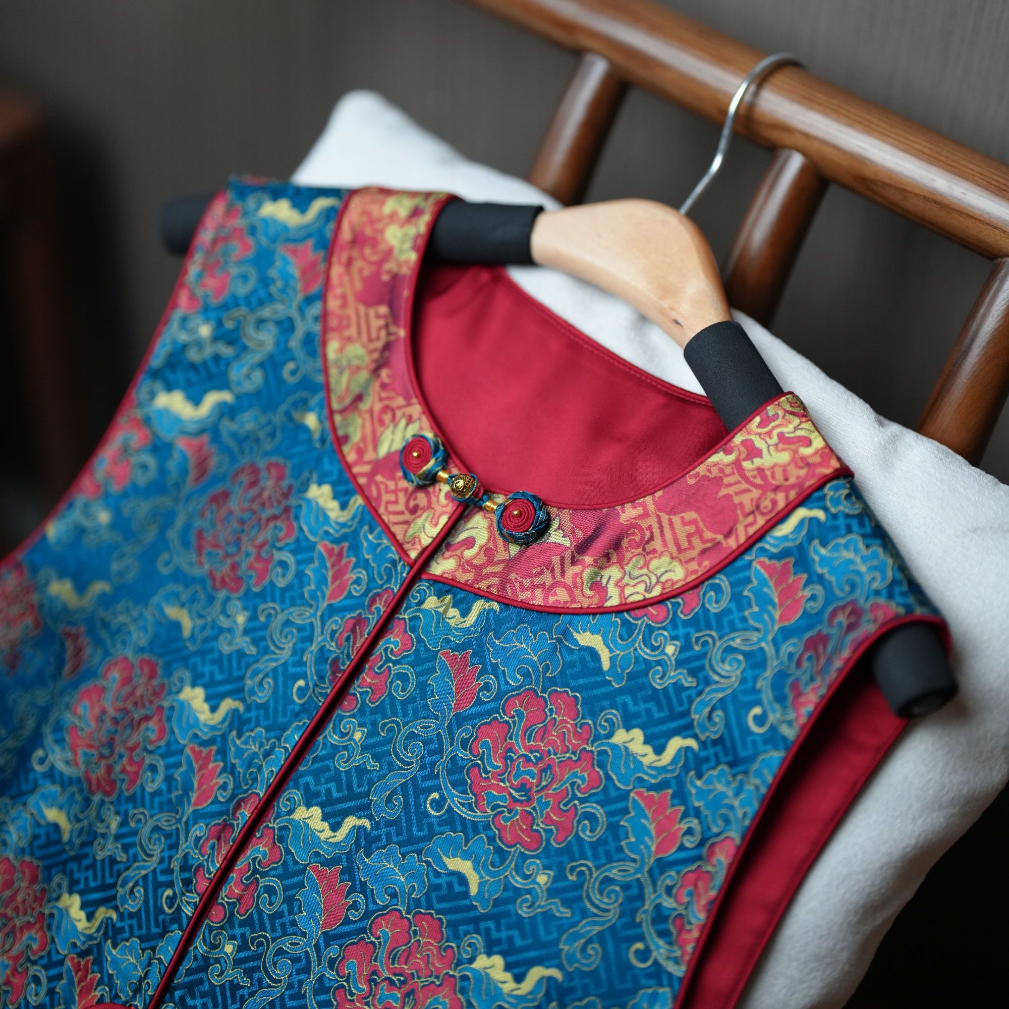 『时晏』新中式桑蚕丝国风马甲DISQ7161