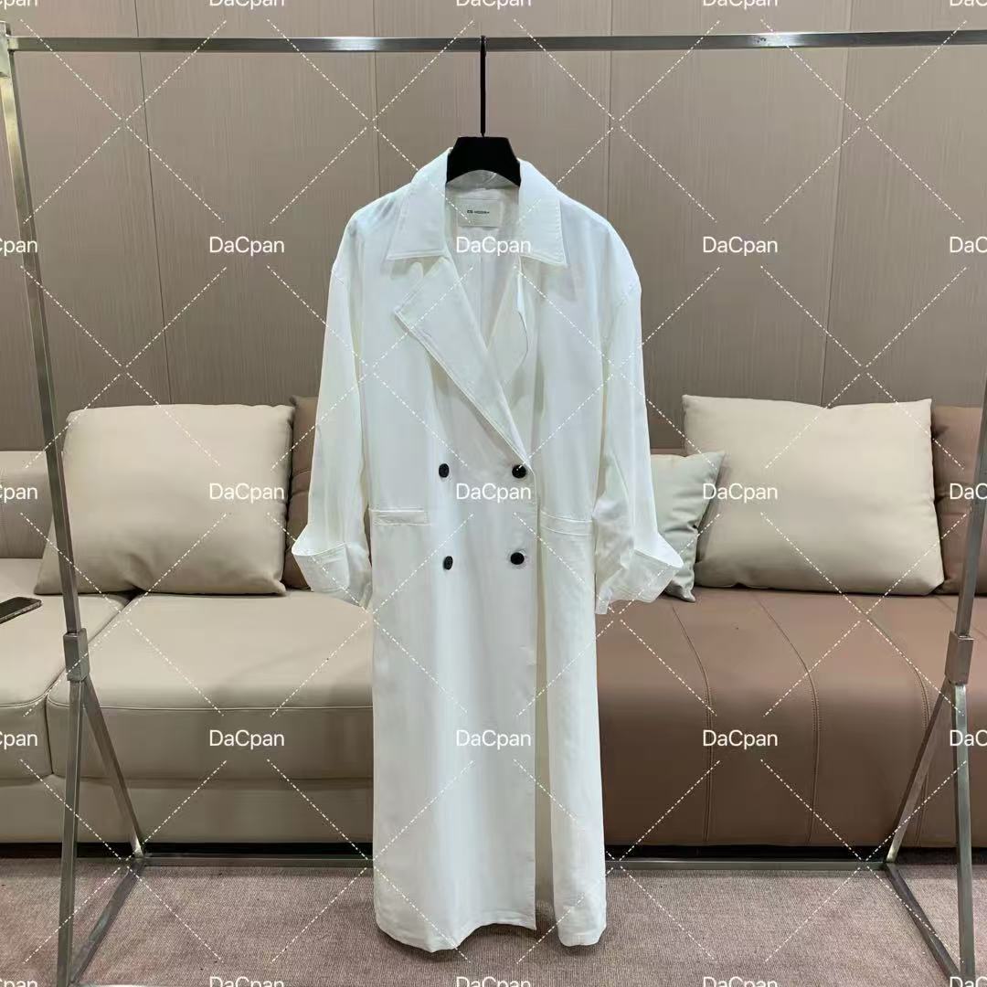 DACPAN-“春日来信”翻领双排扣长款风衣外套2025/盼·PP 3124