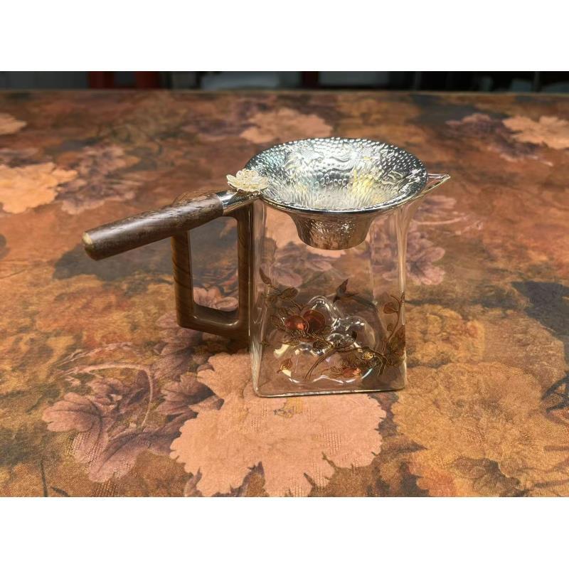 柿柿如意喜鹊公道杯+茶漏-6163-0104