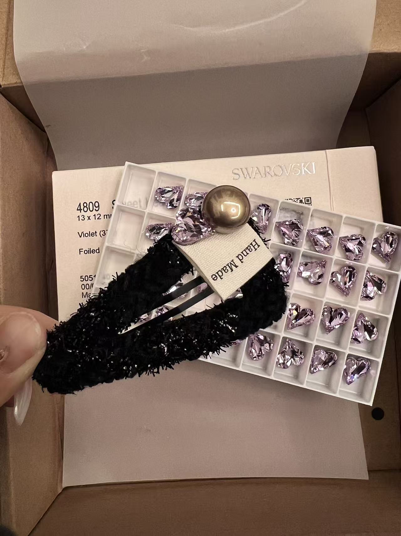 3054【FULL 7】韩国东大门施华洛世奇水晶边发BB夹发夹一个