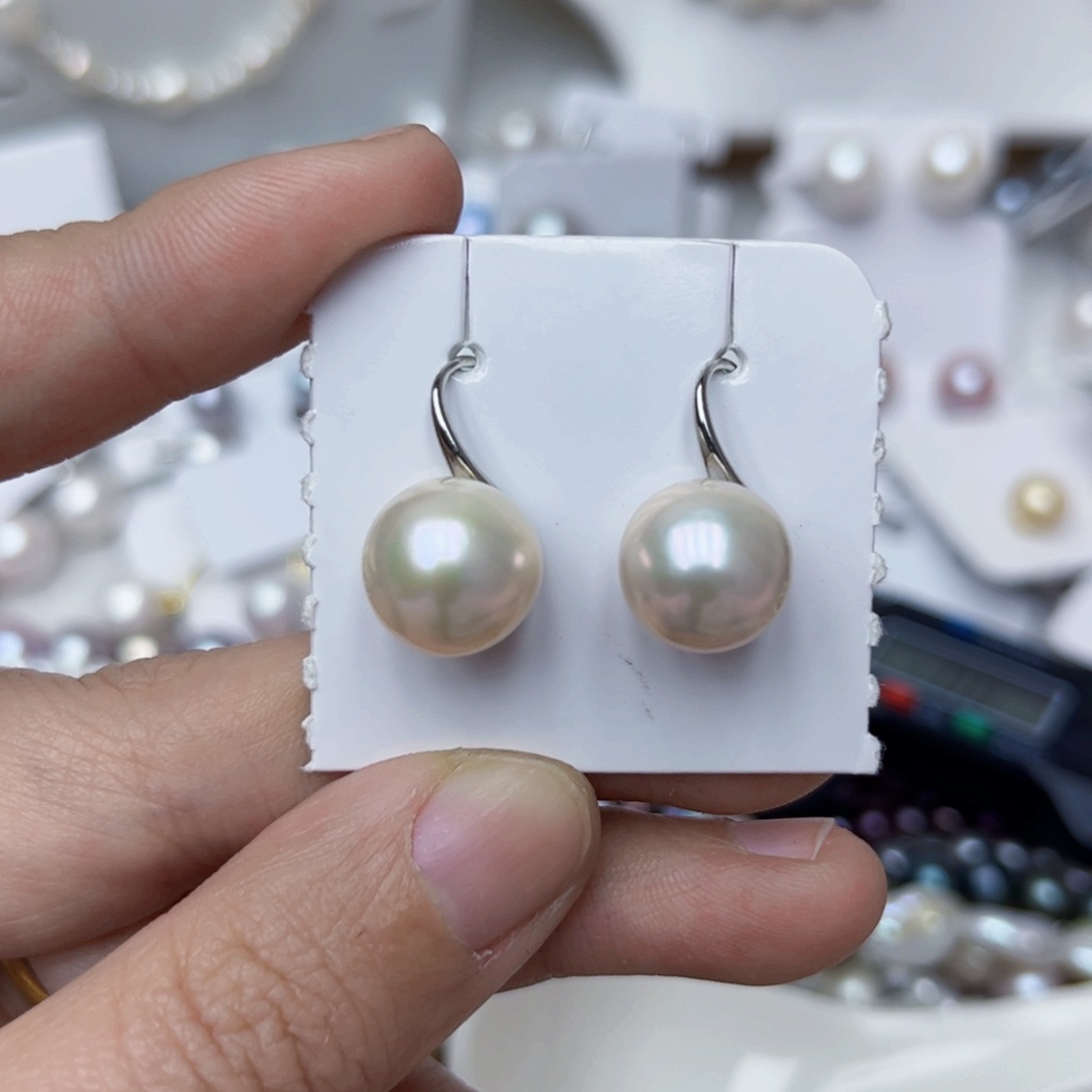 淡水珍珠耳饰银S925镶嵌