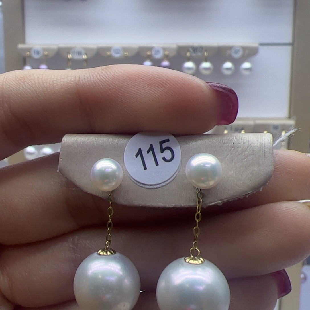 淡水珍珠耳饰18K金镶嵌