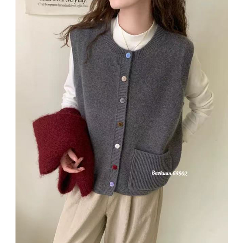 【衣朵设计】春秋马甲时尚常规款网红文艺风女马夹学院风宽松