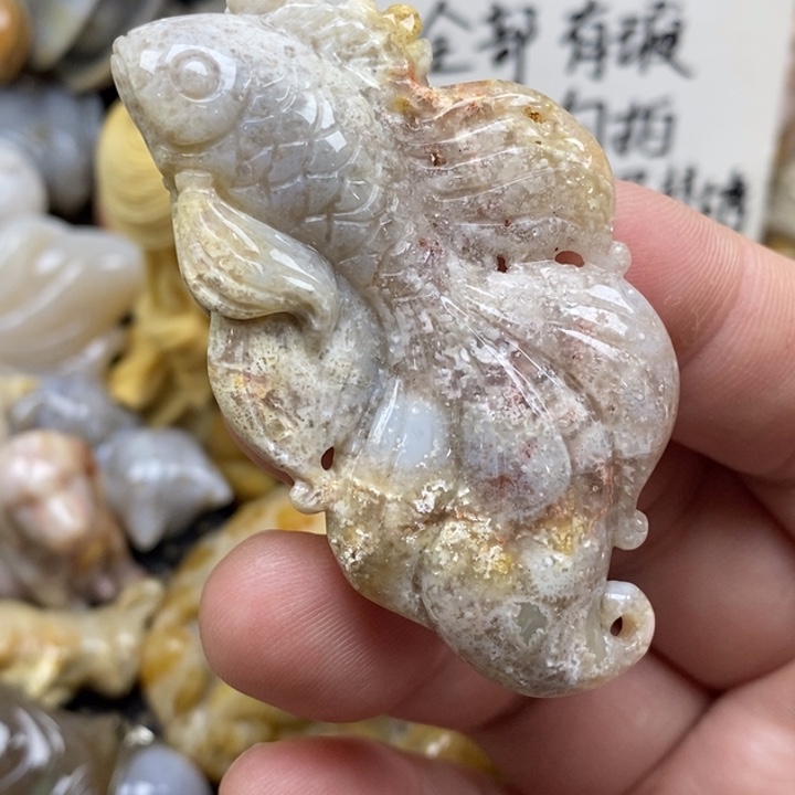 硅化珊瑚（珊瑚玉）未镶嵌颈饰