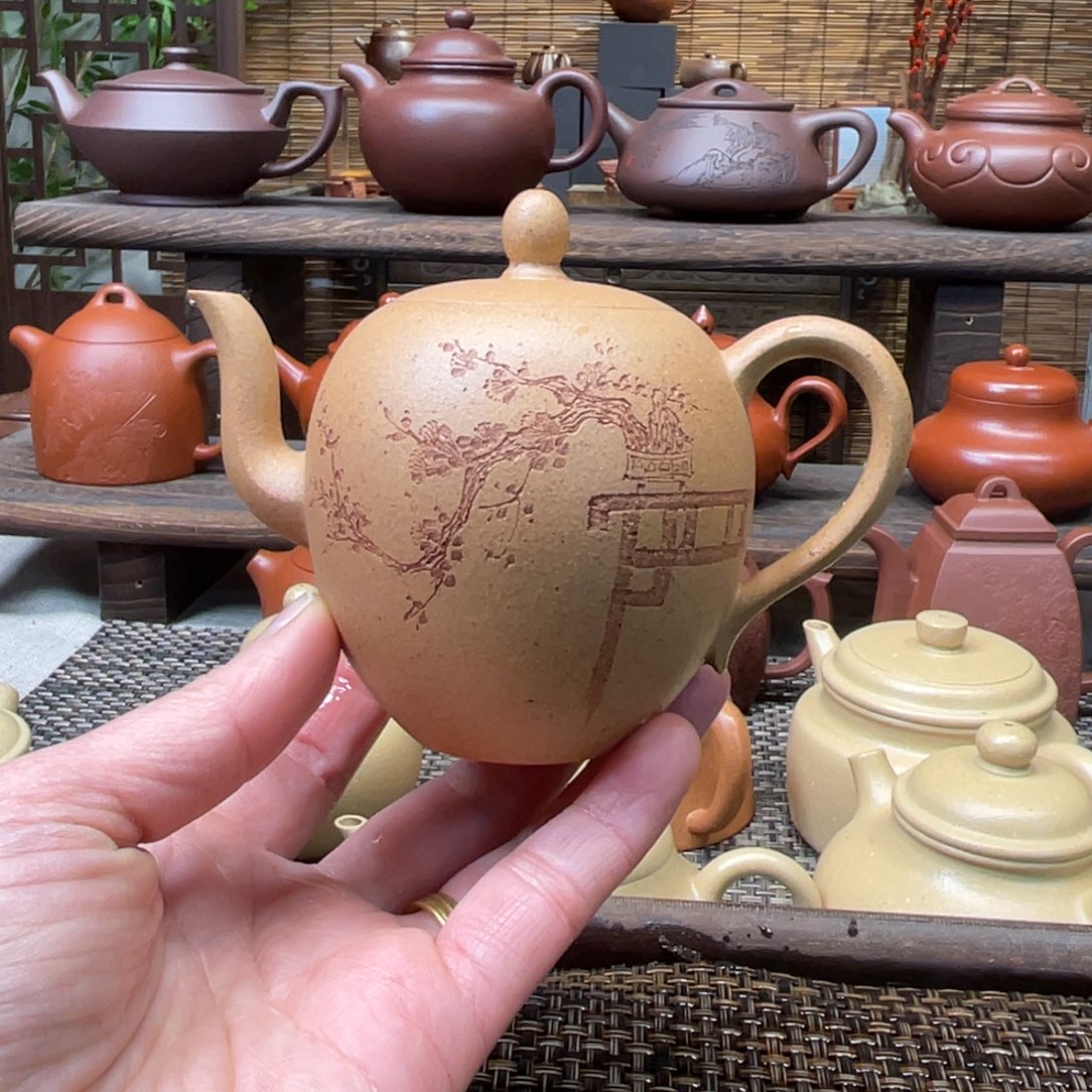 紫砂茶壶宜兴原矿紫砂手工制170