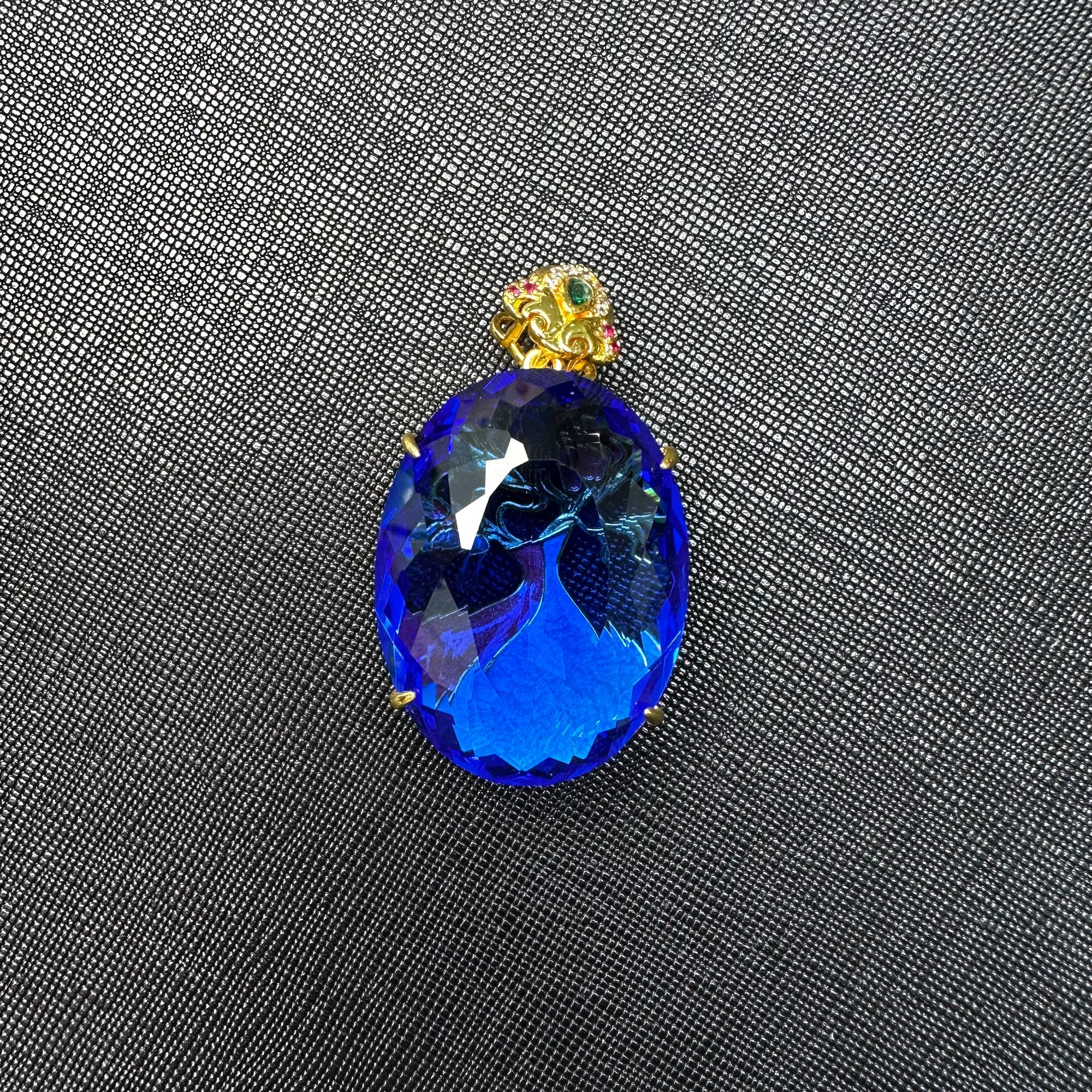 【赤华珍藏馆】F526-2净瓶深蓝椭吊坠多样性发一件