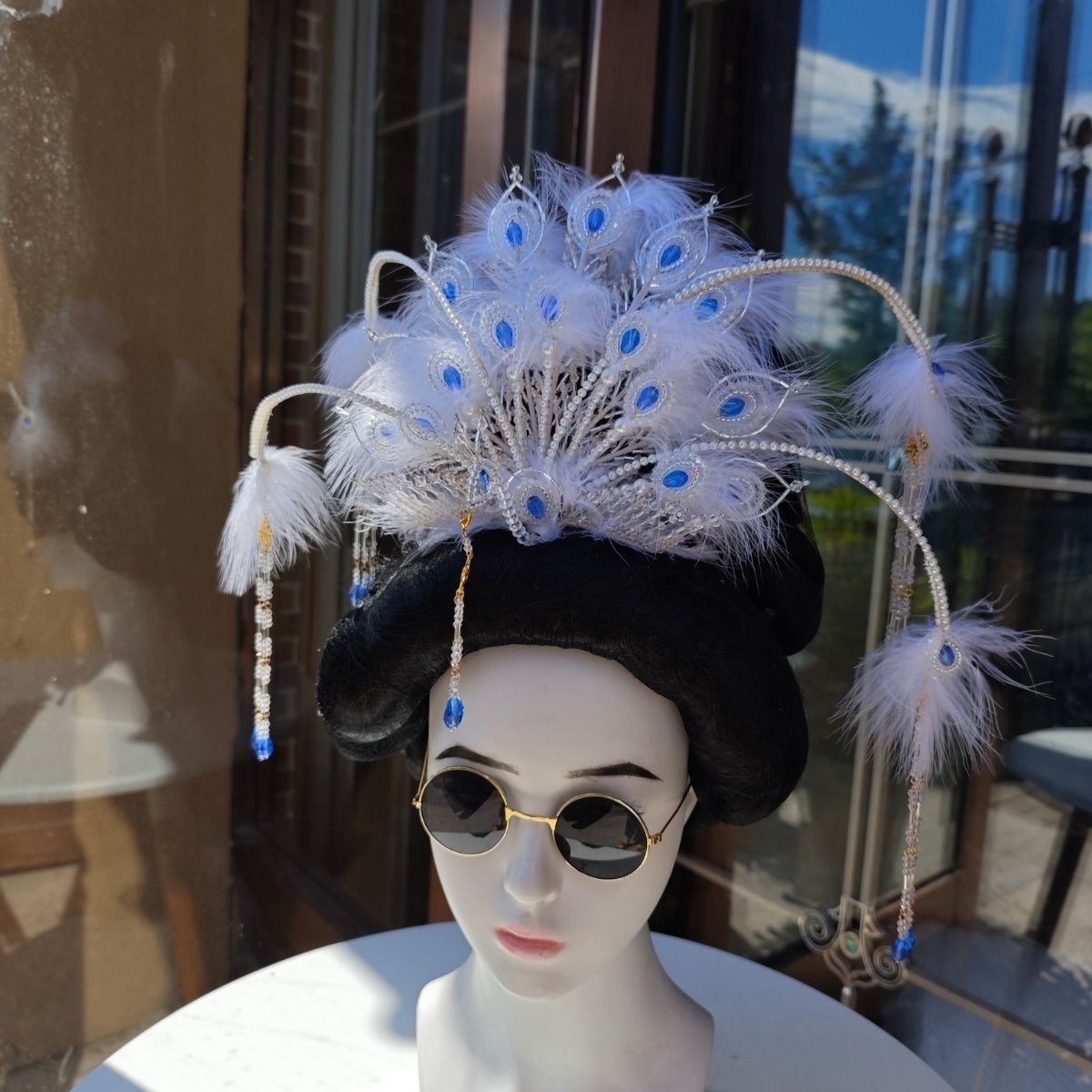 仙女凤汉服发冠羽毛正凤女儿国国王正凤发冠嫦娥同款超仙新款凤