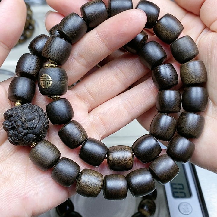 沉香手串田*越南芽庄白奇楠沉水料