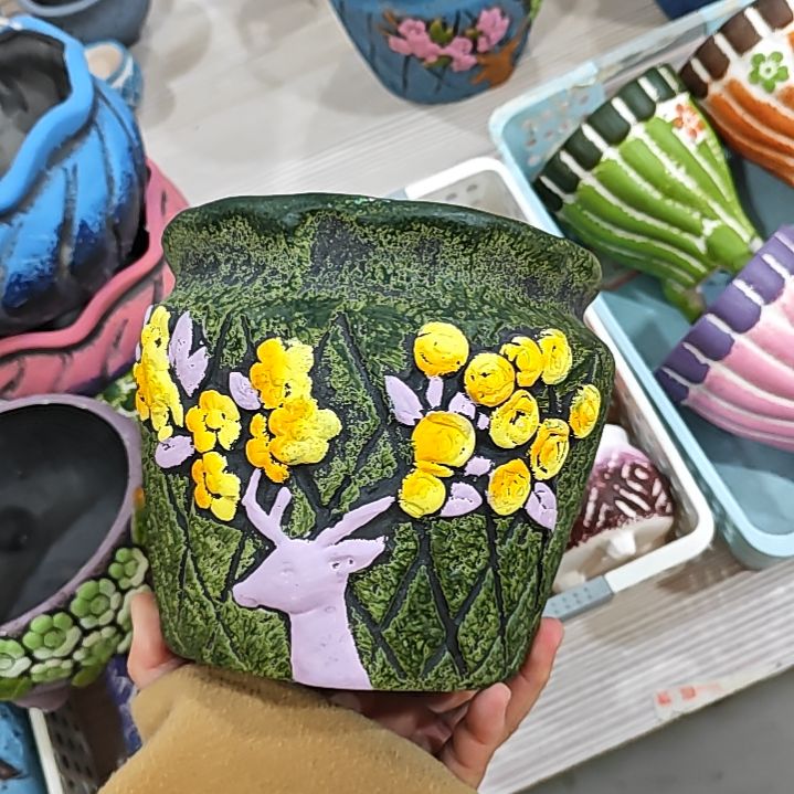 陶吸水透气的白陶花盆凑满12发货