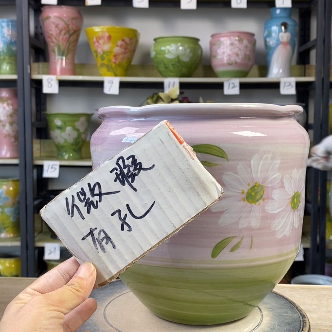 景德镇手工手绘陶瓷花盆