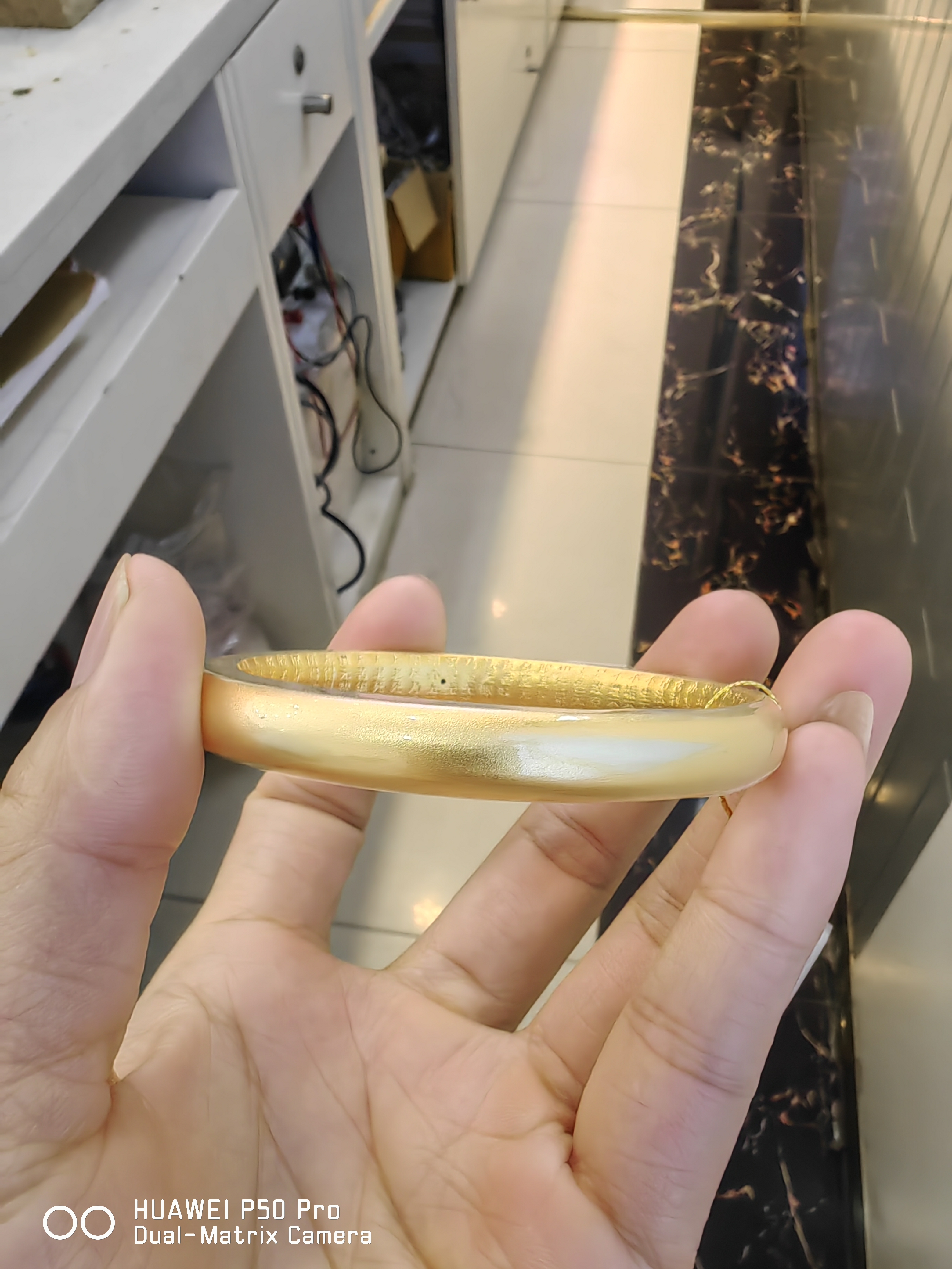 足金泥鳅背内心经手镯