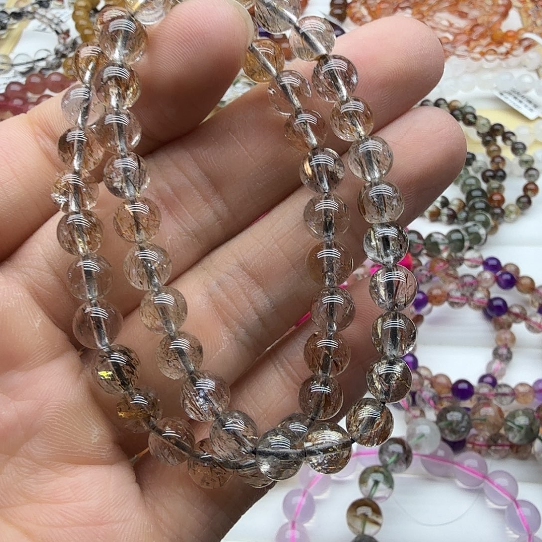 水晶手链未镶嵌多样性发货发一条