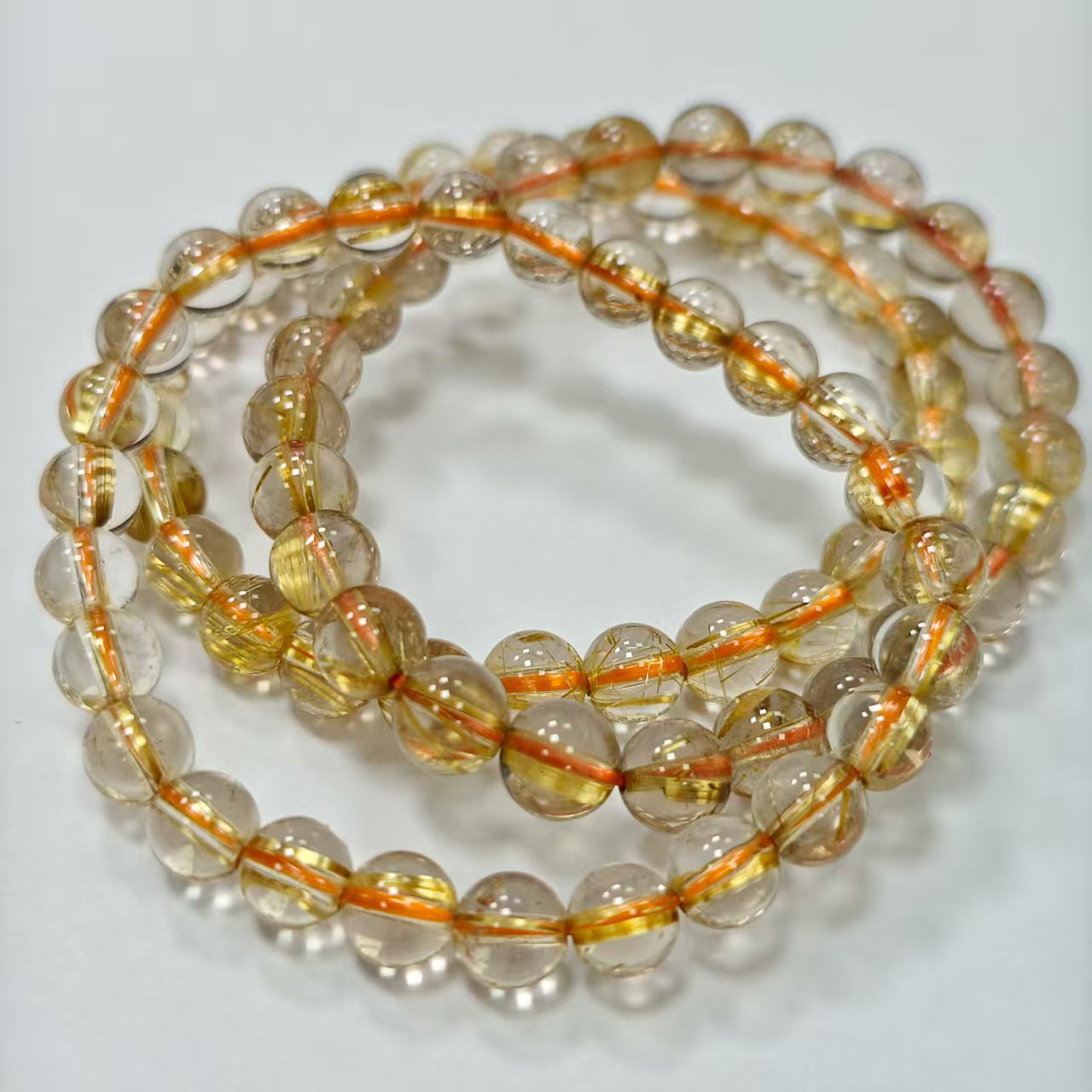 【书记甄选】天然金发晶单圈手链 多样式发一件 约7mm 057LA