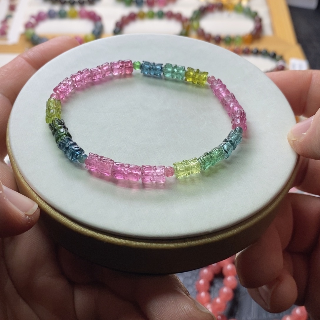 碧玺未镶嵌碧玺手链