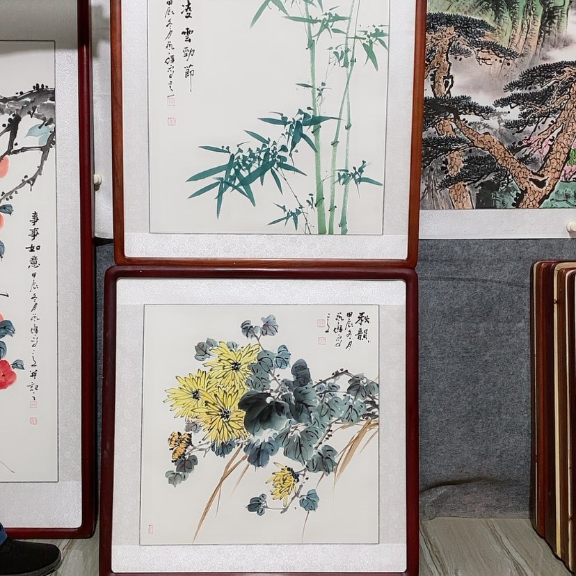 【闪购商品】国画书画作品带框65×65厘米