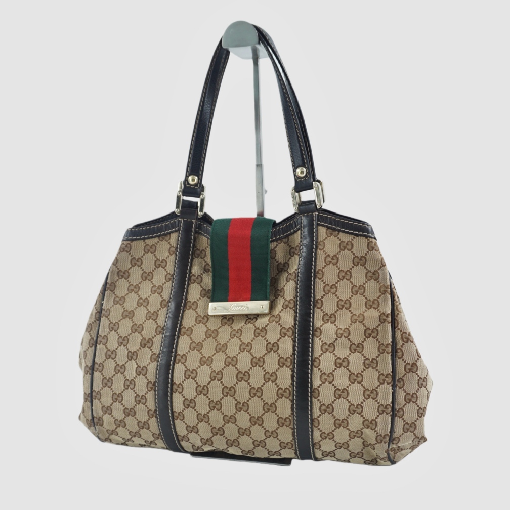 95新 GUCCI/古驰 二手GG老花帆布单肩包W79261