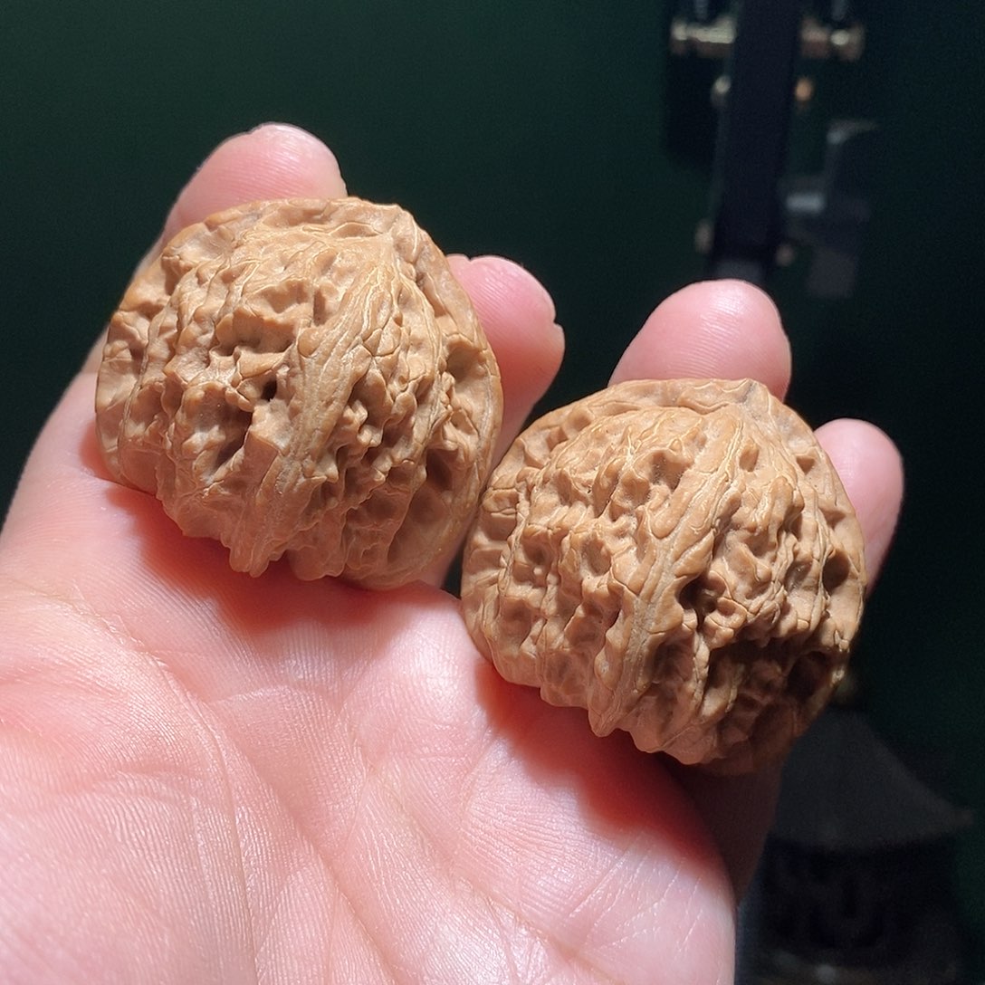 把件文玩核桃41三角白全品