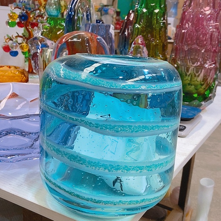 无铅玻璃琉璃花瓶高21口10