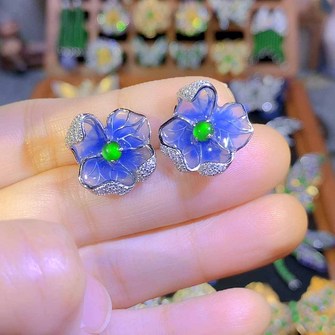 吊坠(不含链)银S925镶嵌翡翠