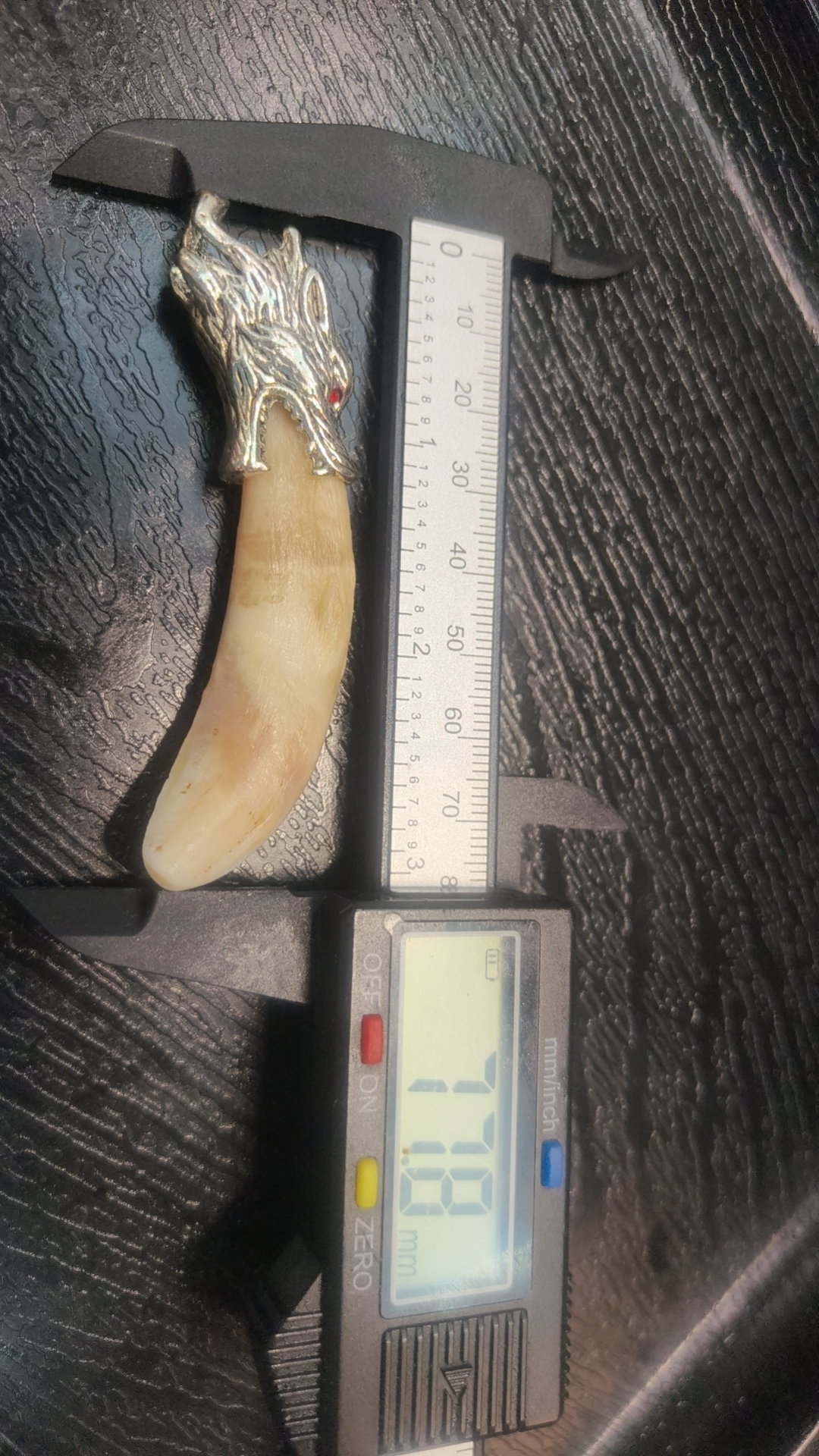 铜合金珐琅吊坠 大尺寸骆驼牙大牙长度达6.5公分实心白色挂坠饰品