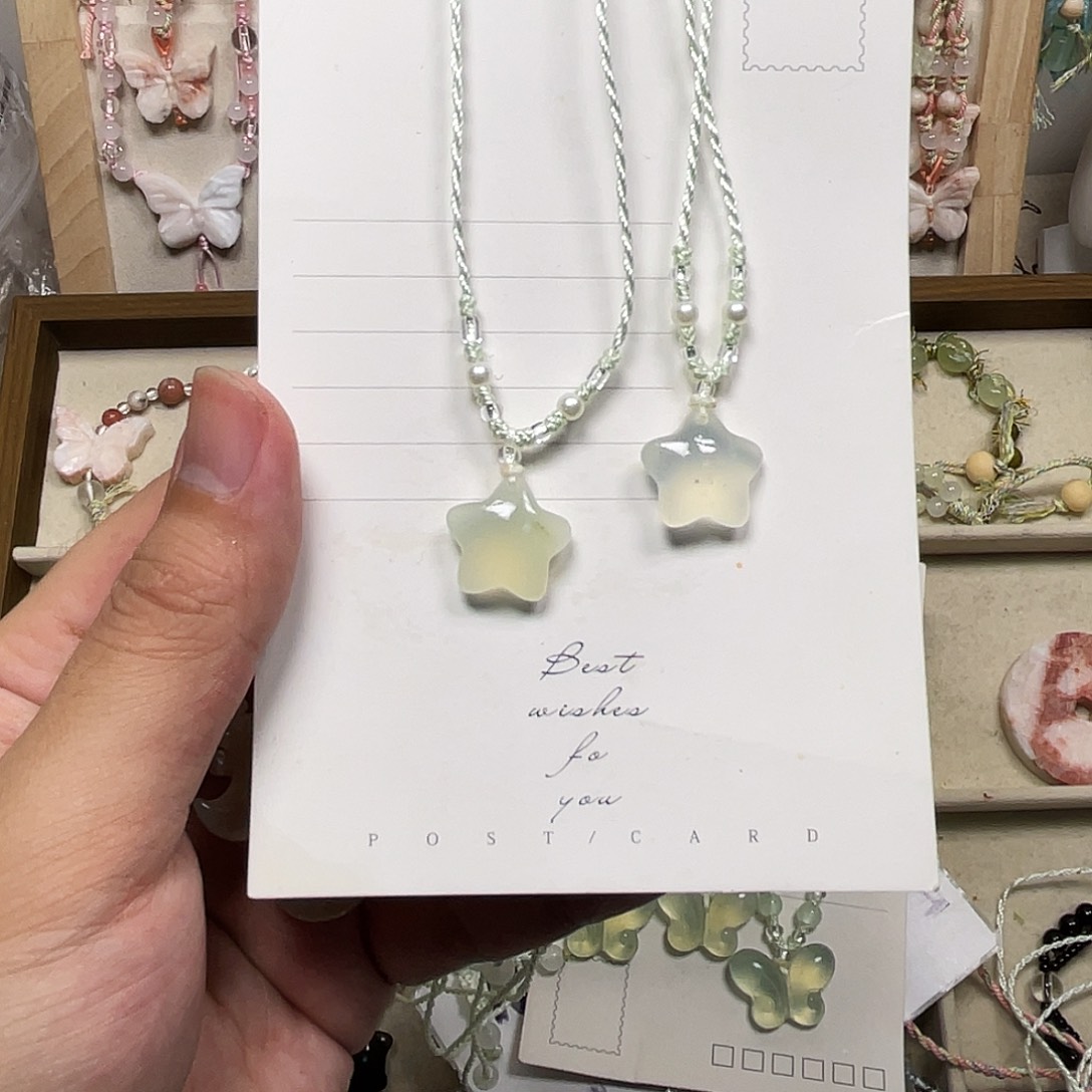 蛇纹石玉合金颈饰