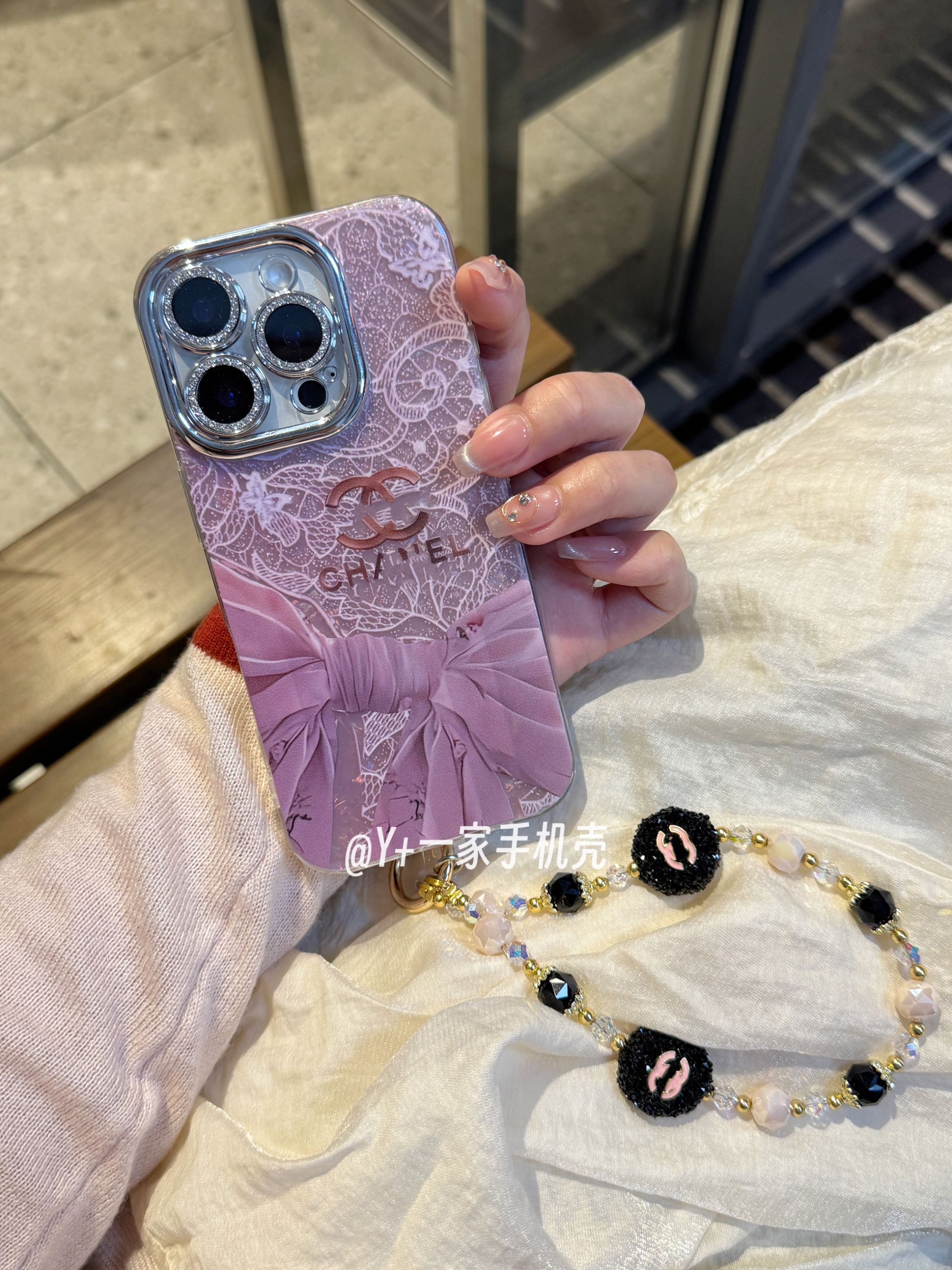 贝母壳粉蕾丝适用苹果16promax手机壳全包iPhone16/15/14/13/2/11