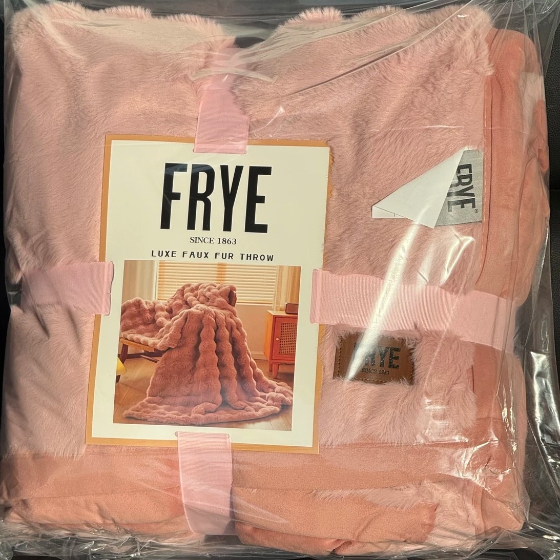 2米*2.3米粉色托斯卡纳双面仿皮草复合毯