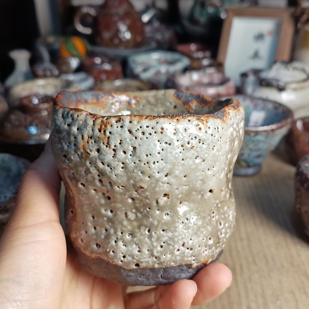 D***E志野柴烧手捏主人杯