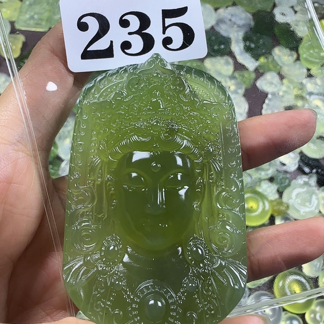 用***3蛇纹石玉未镶嵌岫玉吊坠