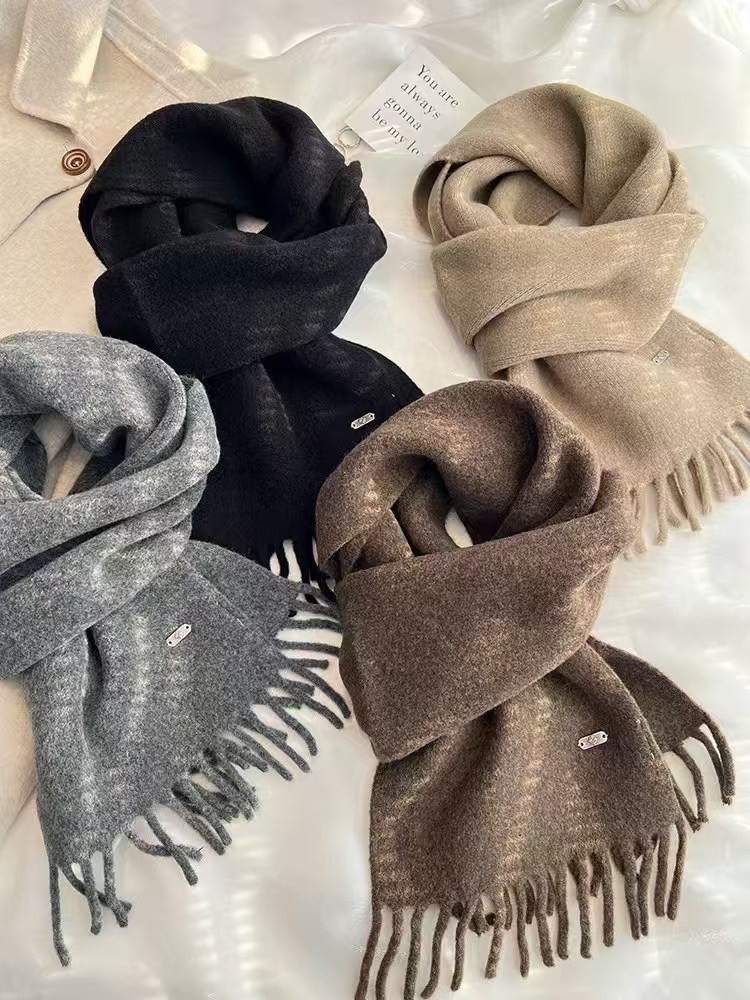 Lagang  流苏纯色围巾