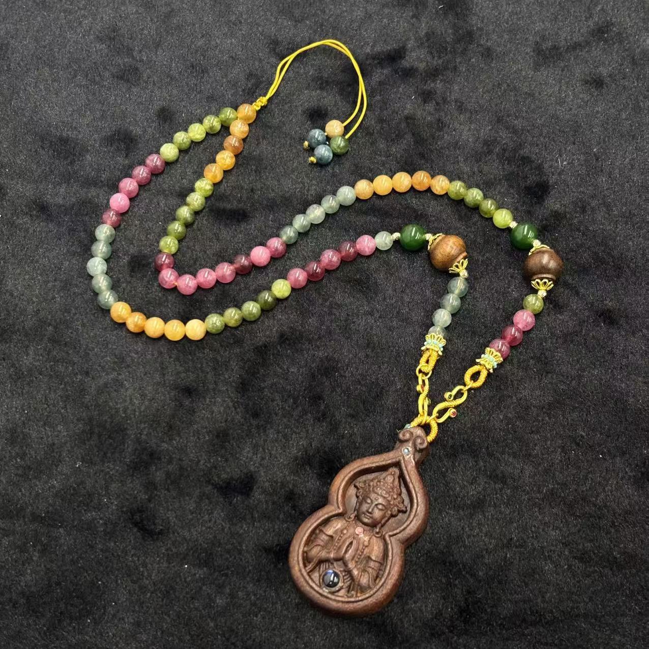 【符老板】y2187-轻奢设计款多彩渡母毛衣链-赠礼盒