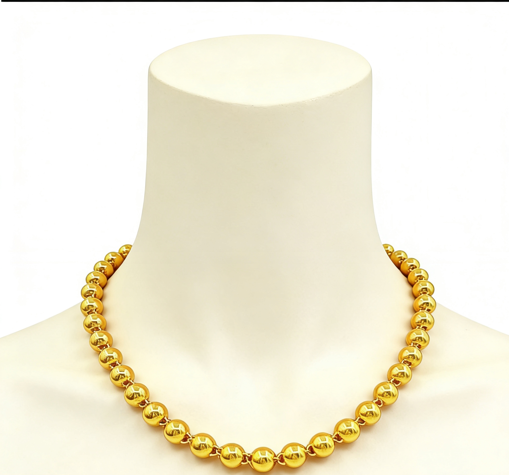 合金项链 合金圆珠光面项链