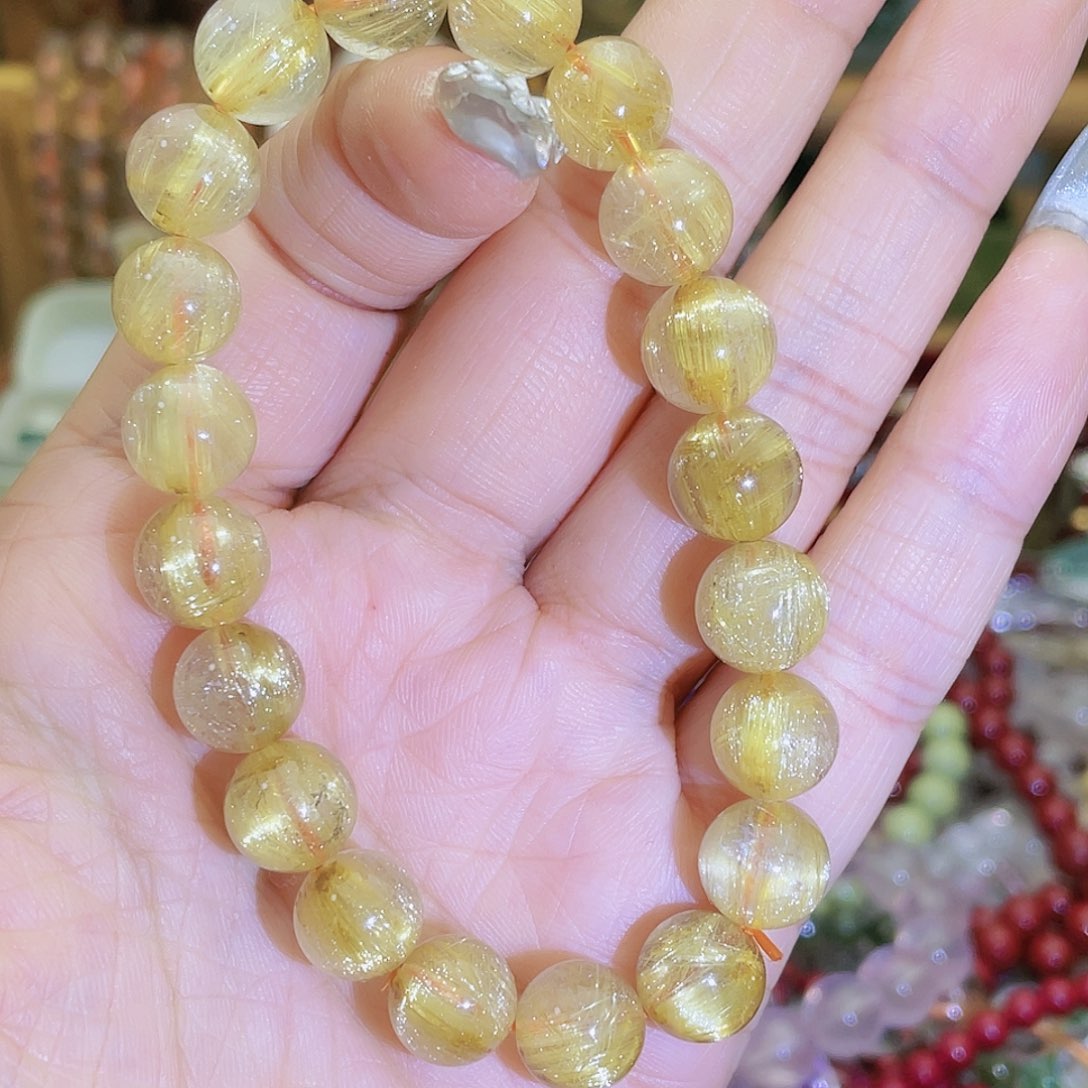 水晶手串未镶嵌金发晶10.5mm