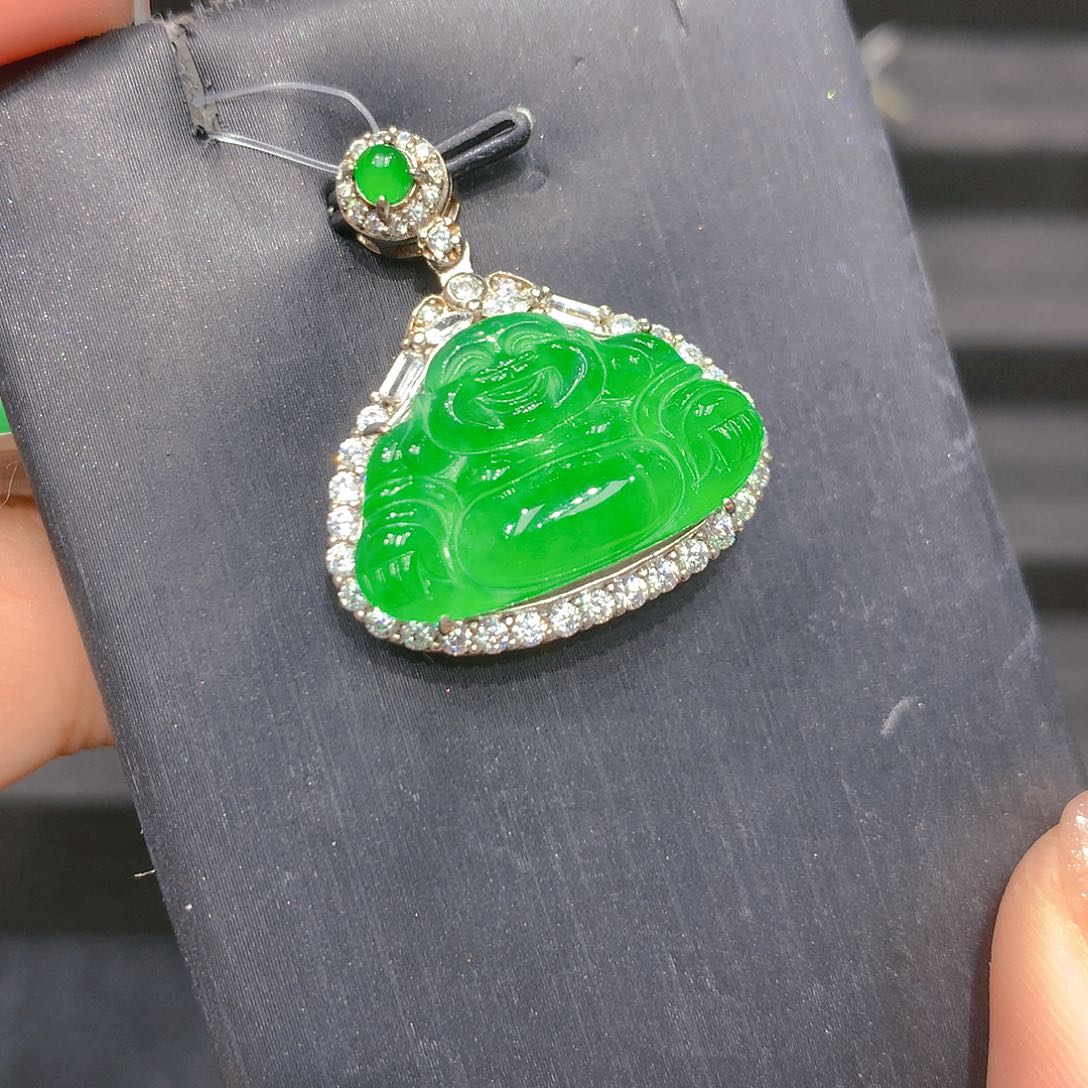 翡翠吊坠(赠链)银S925镶嵌0006