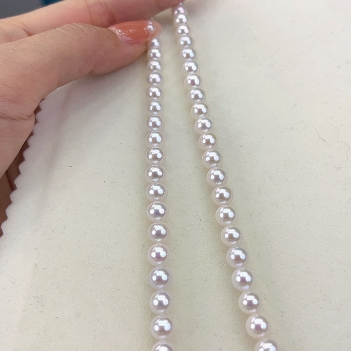 淡水珍珠颈饰18K金镶嵌6-7极光炫彩高品毕业级