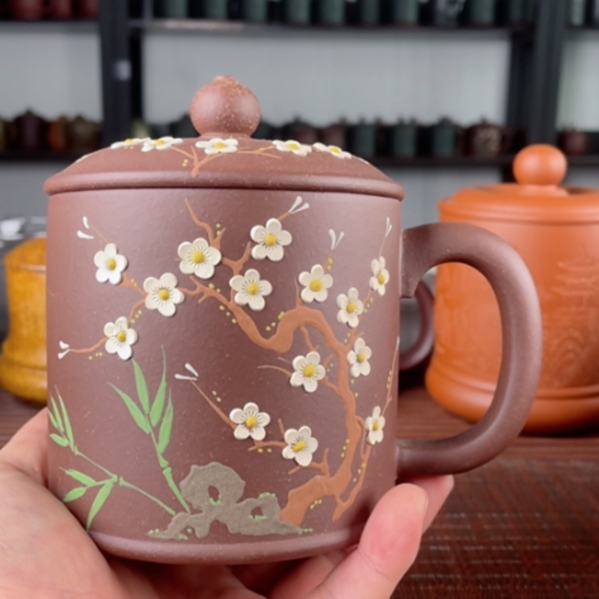【闪购商品】茶杯紫砂宜兴原矿紫砂盖杯