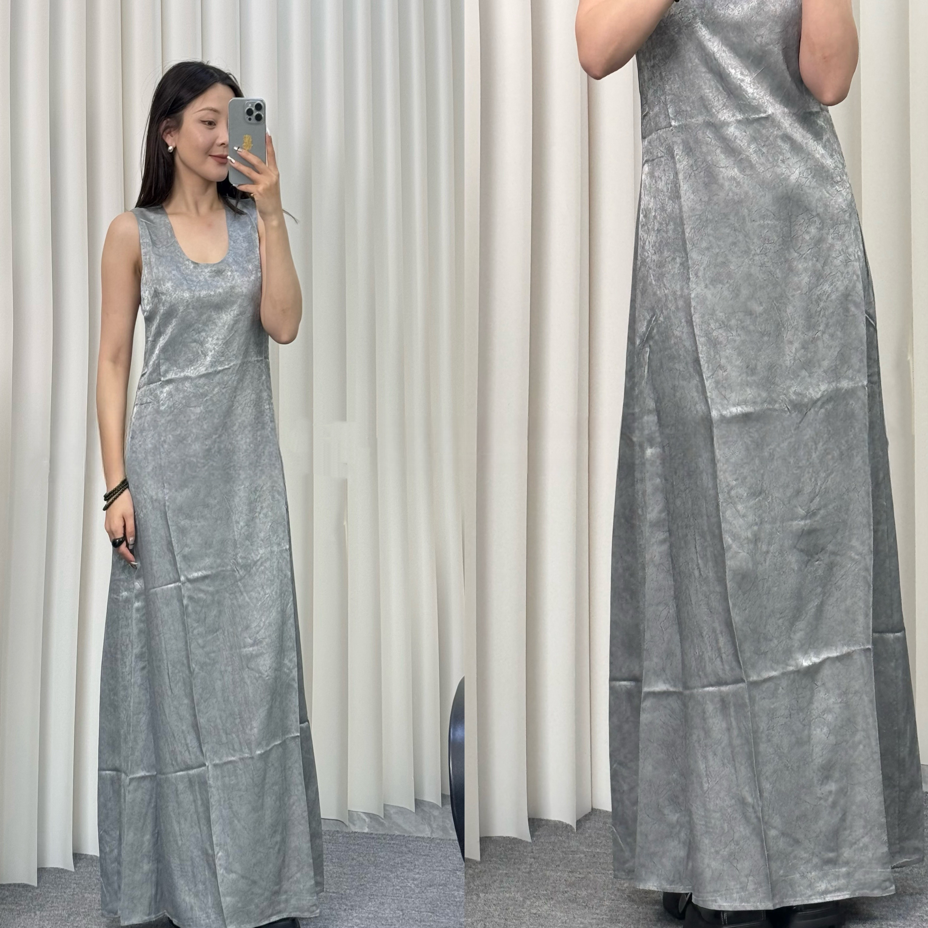 【a37】女灰色连衣裙