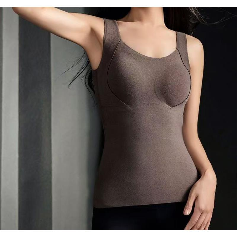 8532号8866#秋冬双面磨毛无痕半固定式舒适打底背心 (预）