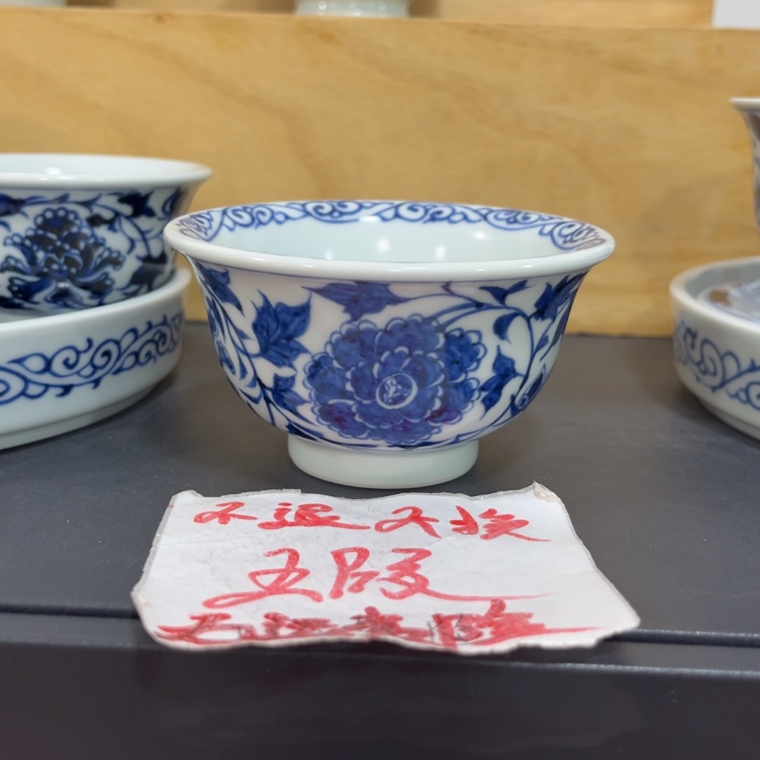 手绘仿元牡丹大压手