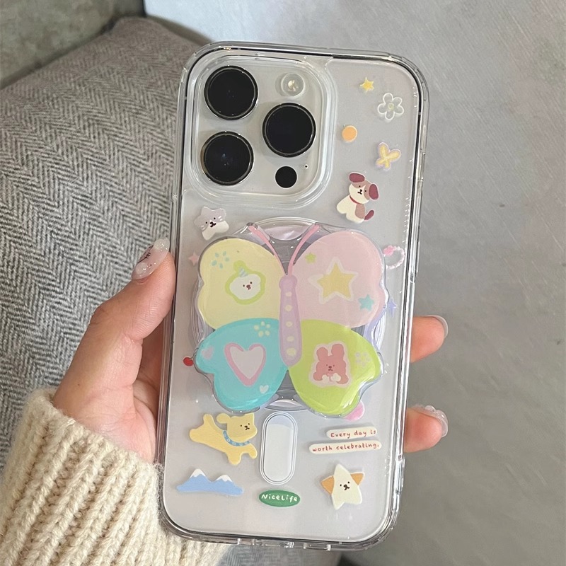 手机壳iPhone15max蝴蝶保护套防摔磁吸适用14proxMagsafe