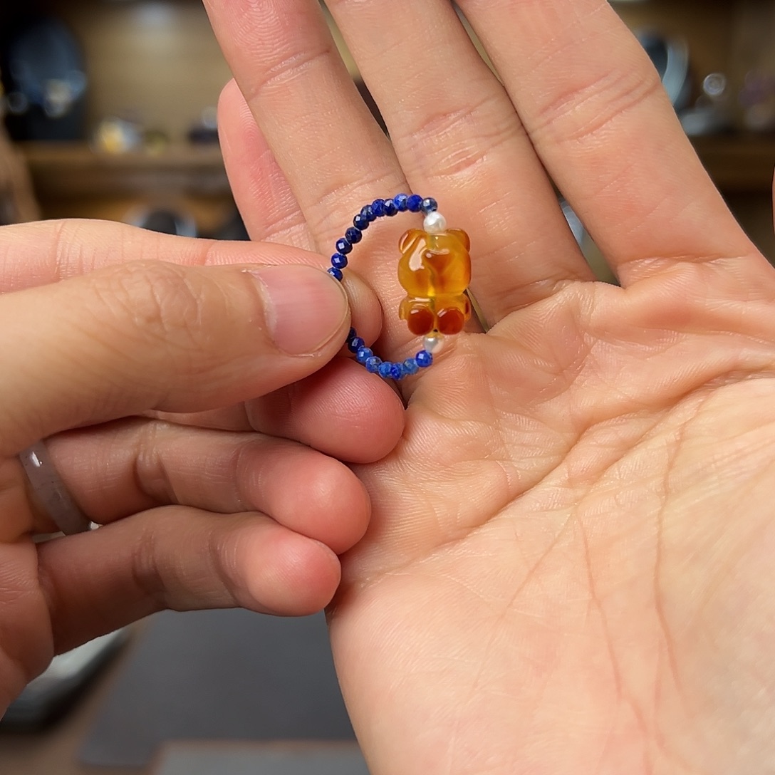 蜜蜡未镶嵌裸石戒指