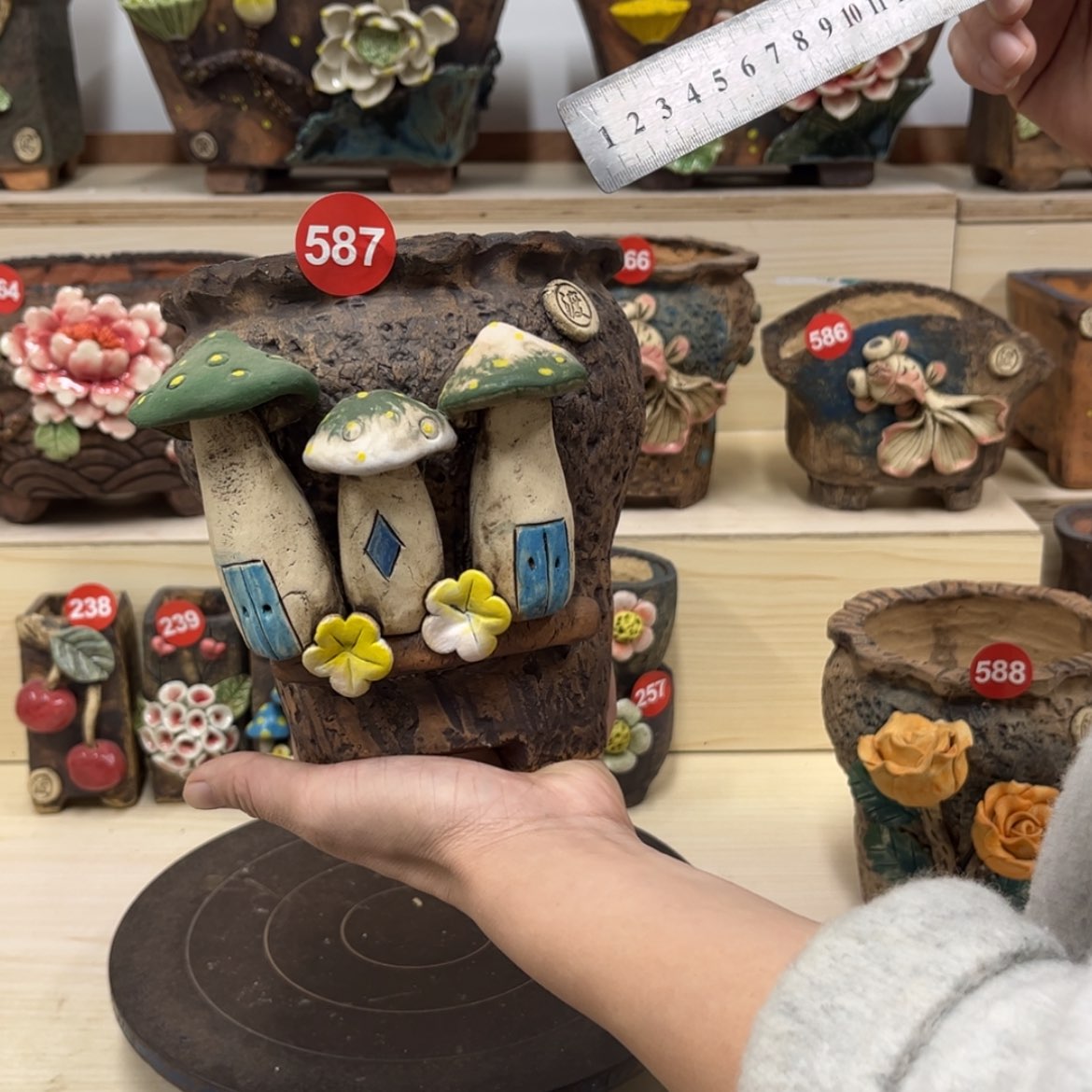 【闪购商品】紫砂花盆587号内口11.5×11.5脚高15