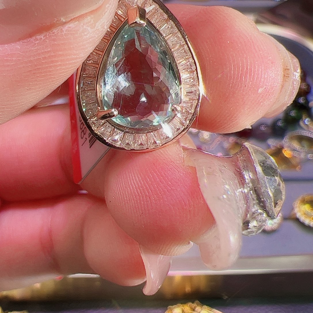 海蓝宝石颈饰银S925镶嵌