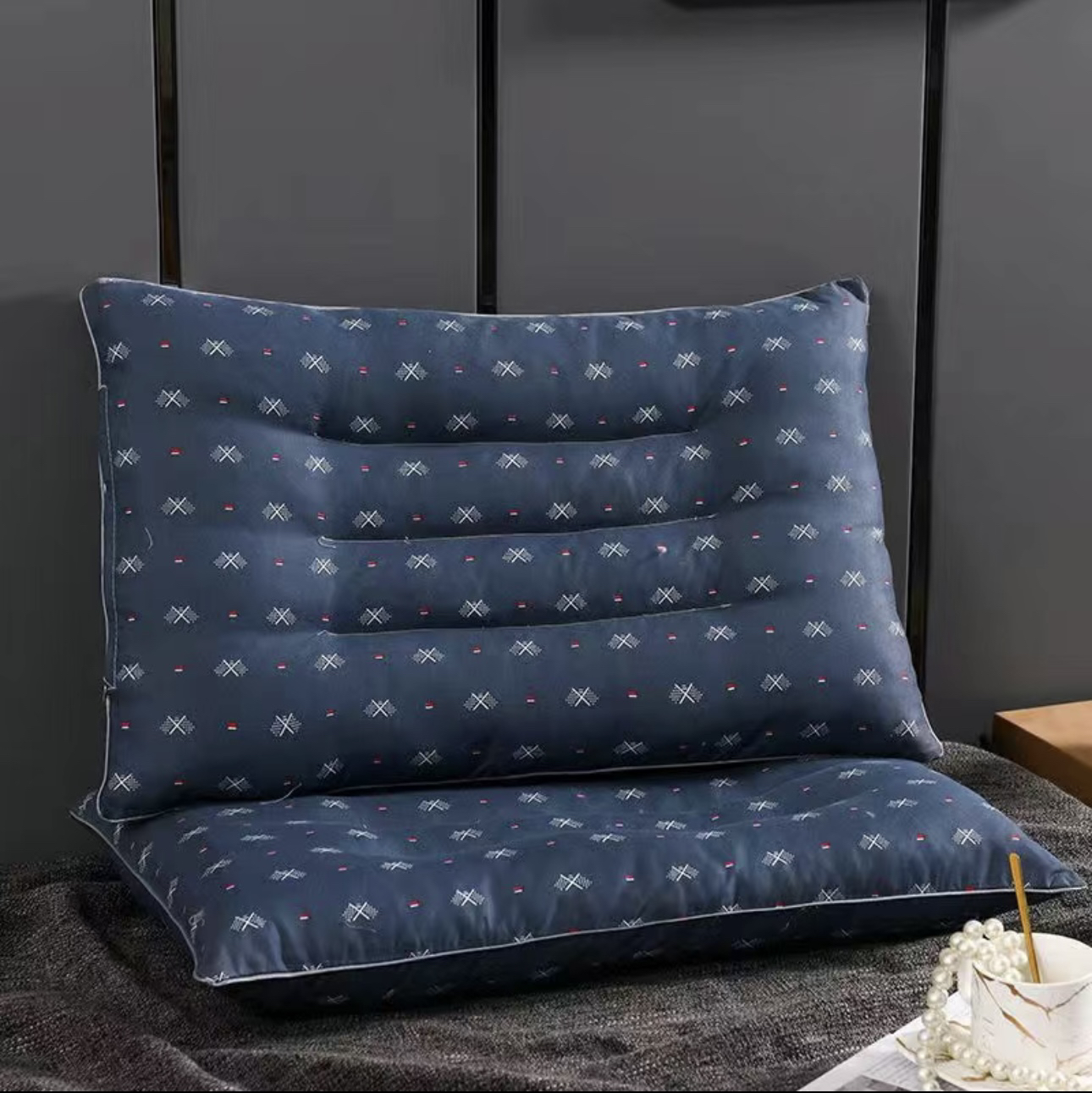 印花多色护颈枕芯定型枕成人枕头一对静音防落枕碎花学生宿舍家用